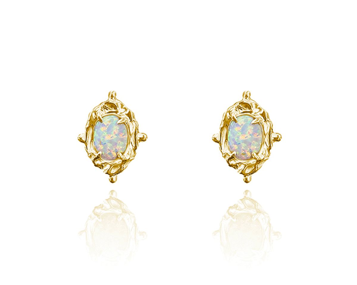 파피(POPPI) Classic opal silver earrings