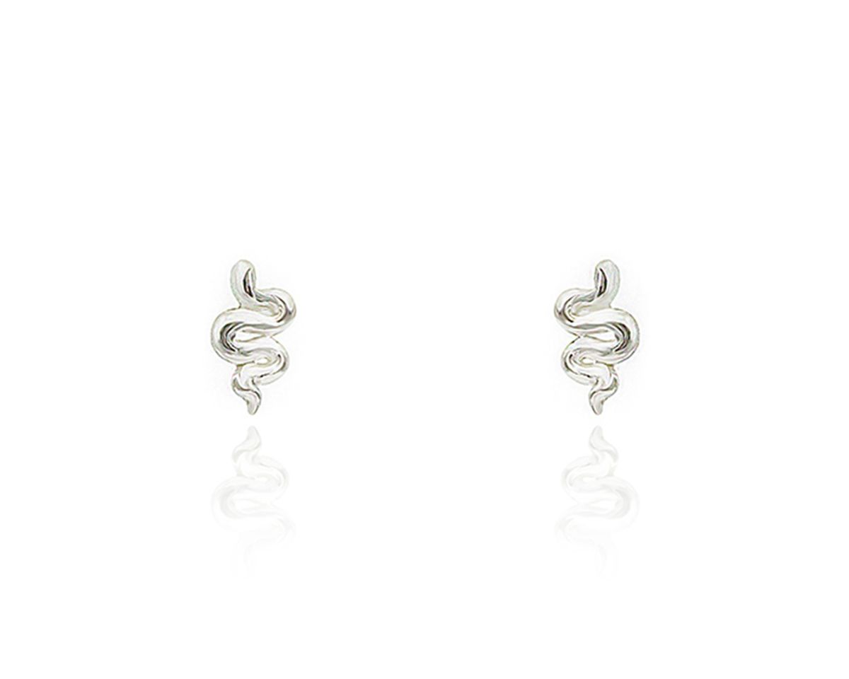 파피(POPPI) Mini silver snake earrings