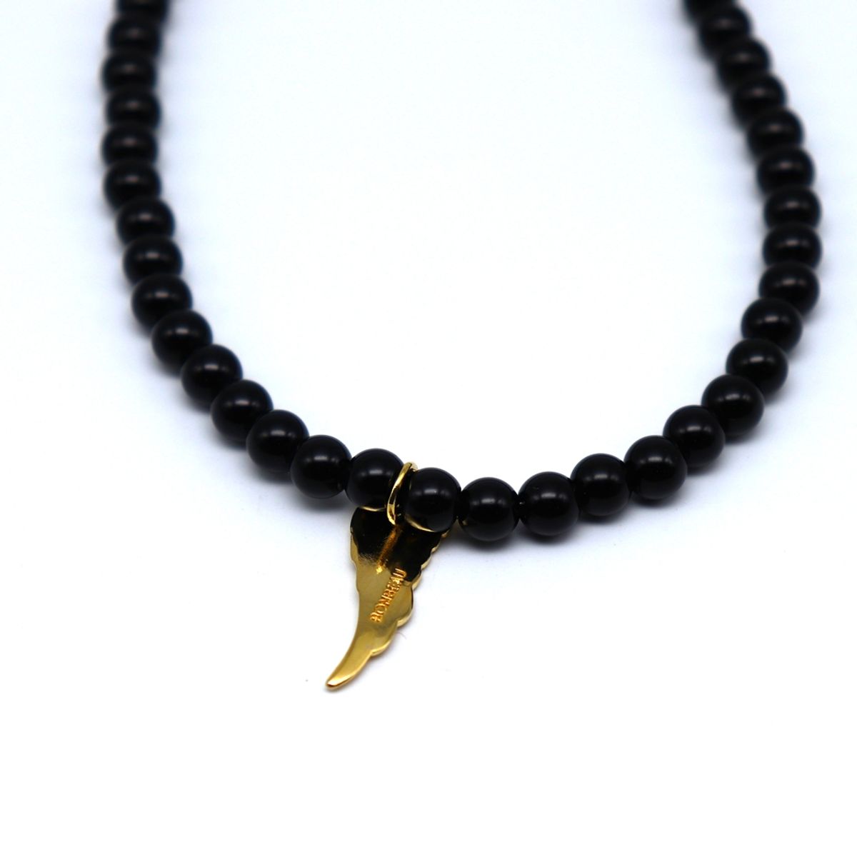 봉보(BONBEAU) Black bold glassball gold pendant point Necklace 6mm 블랙 글라스볼 3type 팬던트 포인트 목걸이