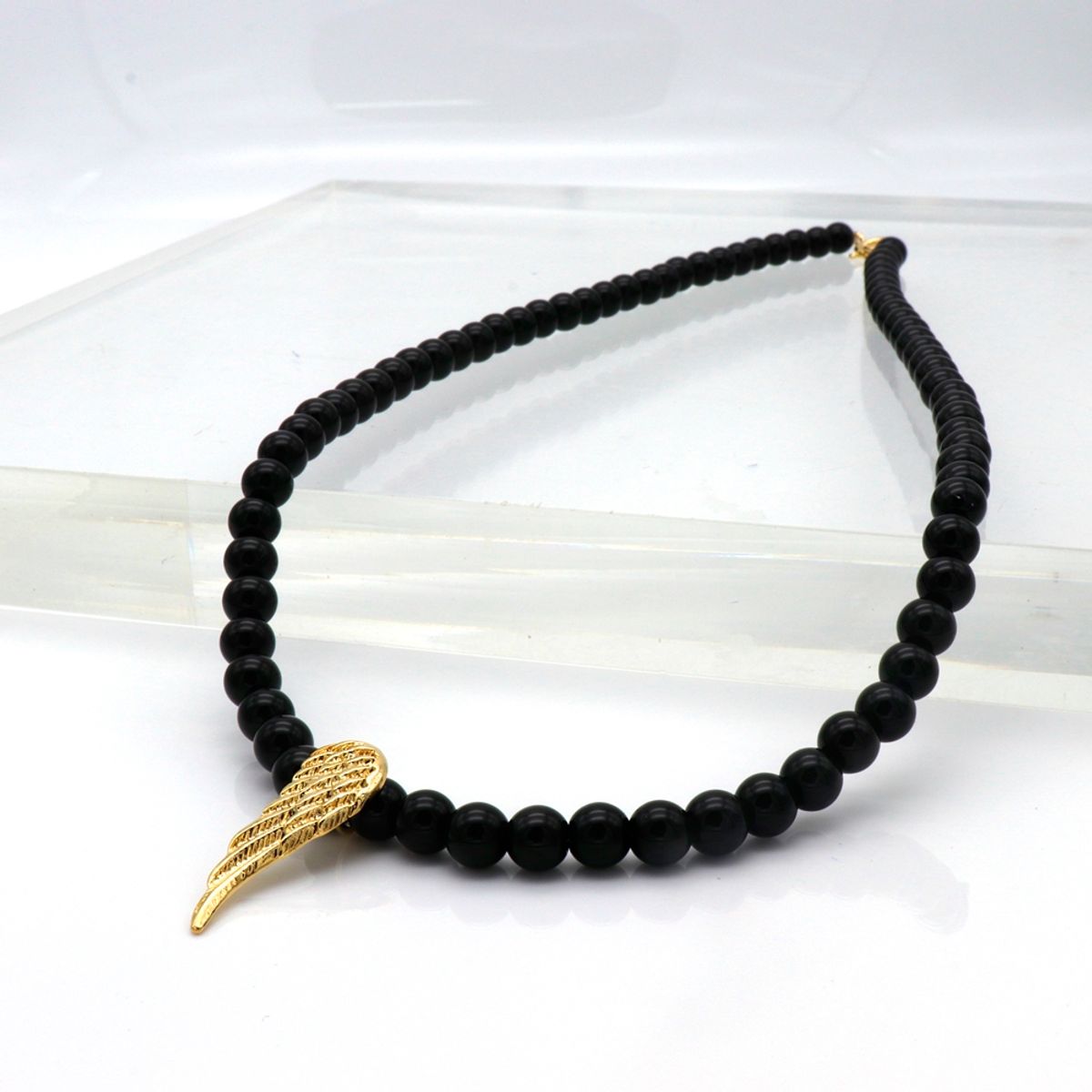 봉보(BONBEAU) Black bold glassball gold pendant point Necklace 6mm 블랙 글라스볼 3type 팬던트 포인트 목걸이