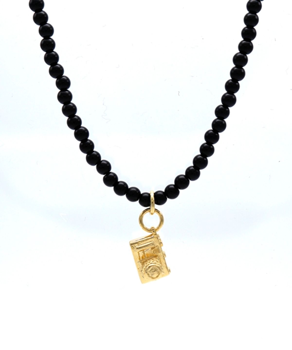 봉보(BONBEAU) Black glassball gold pendant point Necklace  4mm 블랙 글라스볼 4type 팬던트 포인트 목걸이