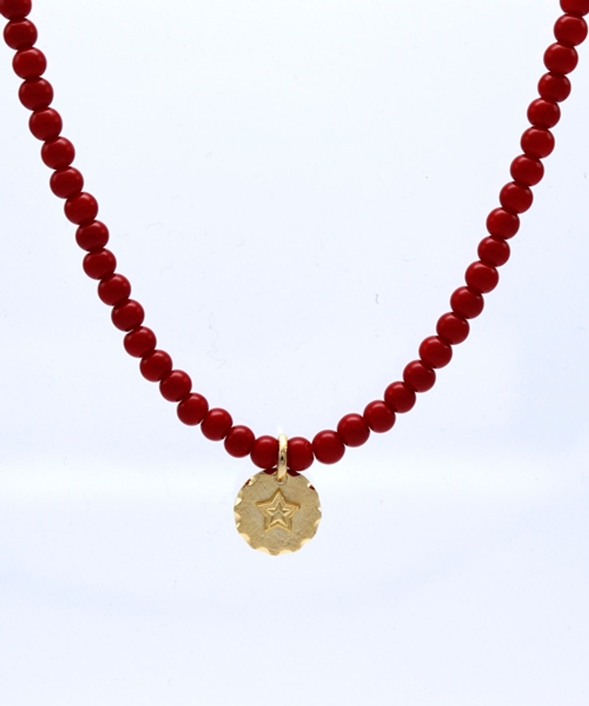 봉보(BONBEAU) Red glassball gold pendant point Necklace 4mm 레드 글라스볼 4type 팬던트 포인트 목걸이