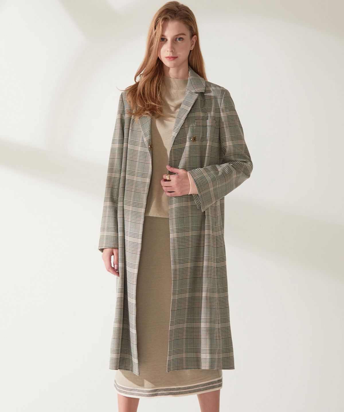 엔오티(NOT) Houndtooth check trench coat