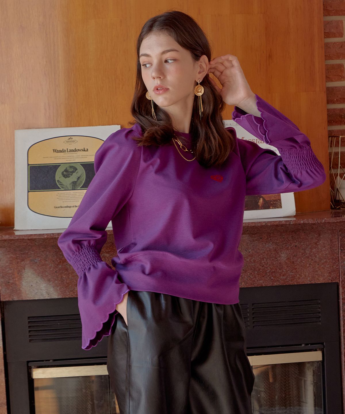 쥴리앤칼라(JULIY&CALLA) 20FW 쥴리러브스웻셔츠 퍼플