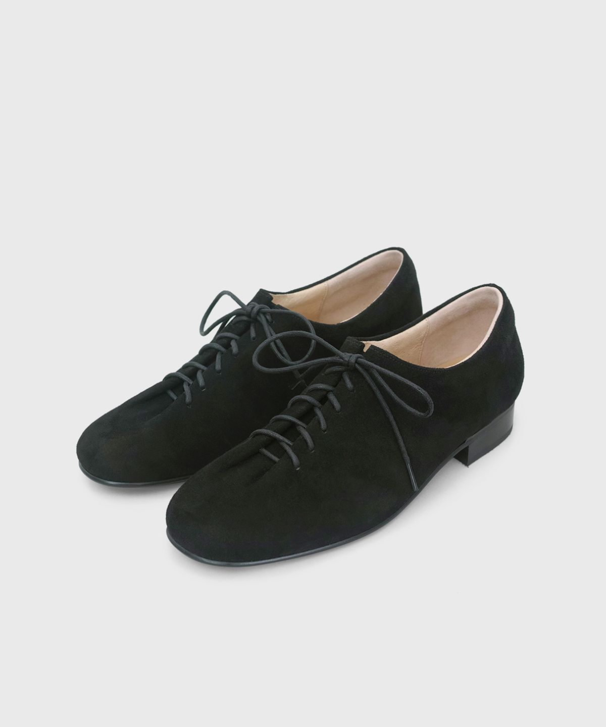 흰(HEENN) Folded Derby . Suede Black