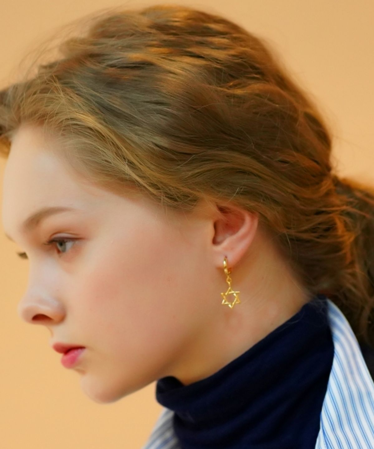 봉보(BONBEAU) Antique pendant gold onetouch Earring 골드 팬던트 포인트 드롭 원터치링 귀걸이
