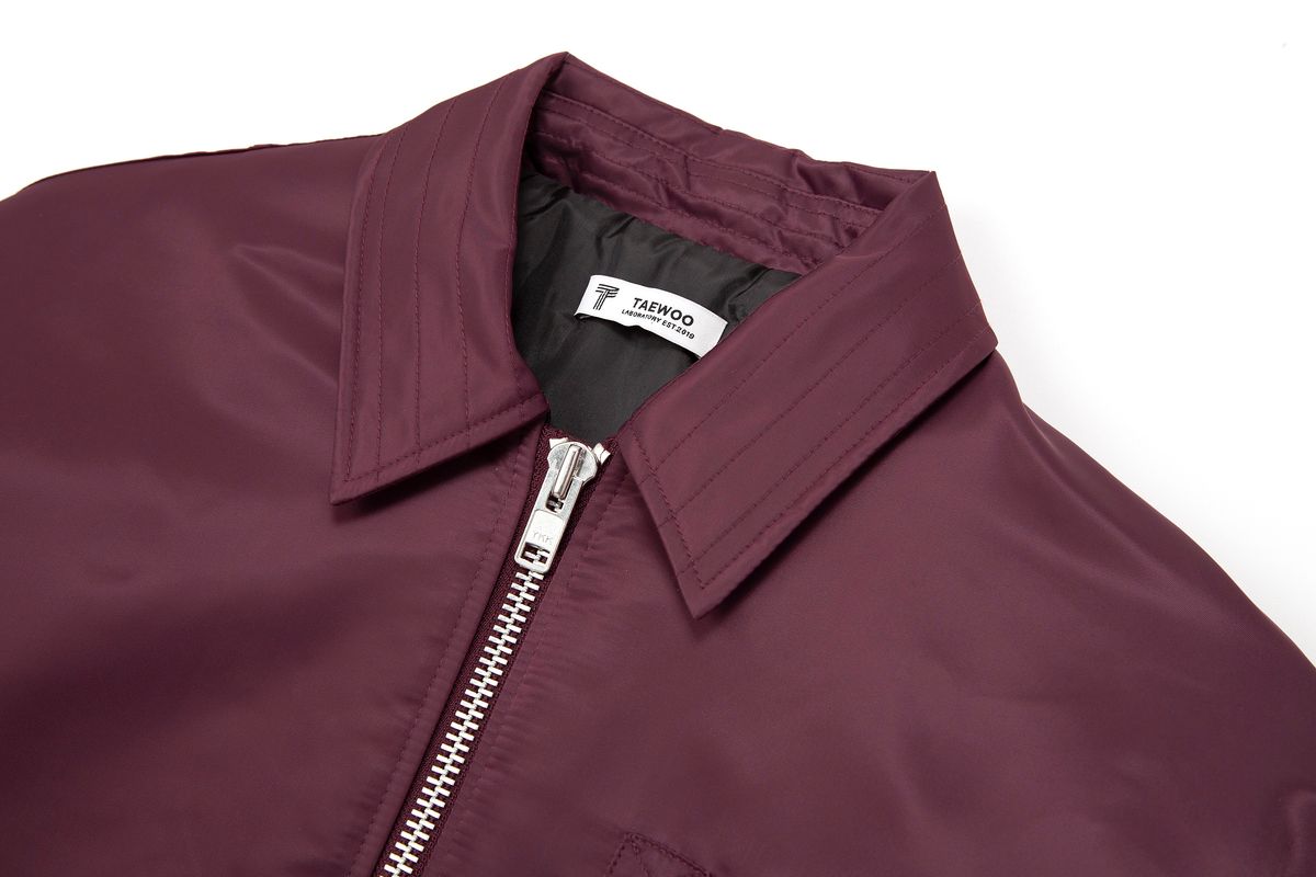 태우(TAEWOO) New Double Bomber Jacket Burgundy