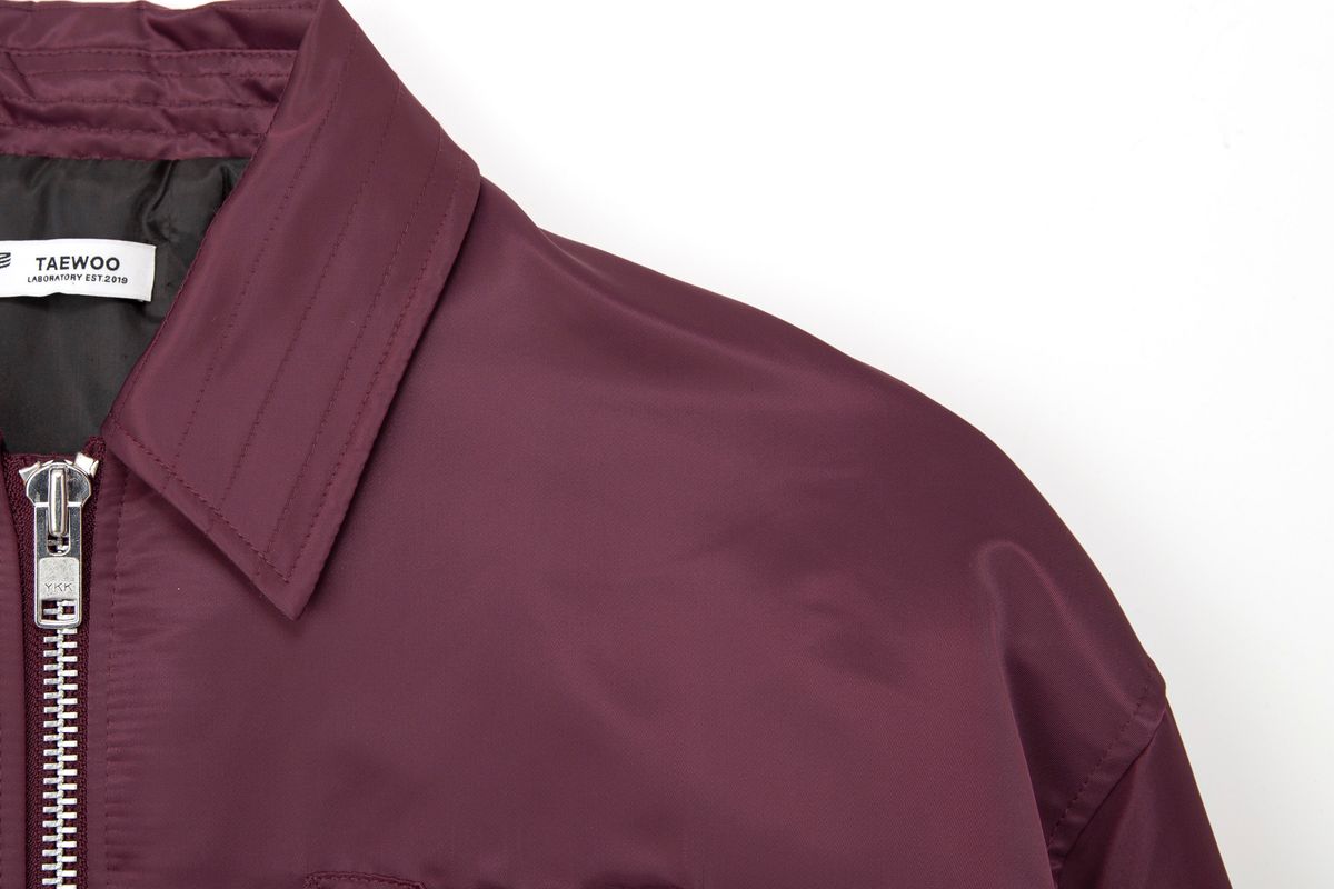 태우(TAEWOO) New Double Bomber Jacket Burgundy