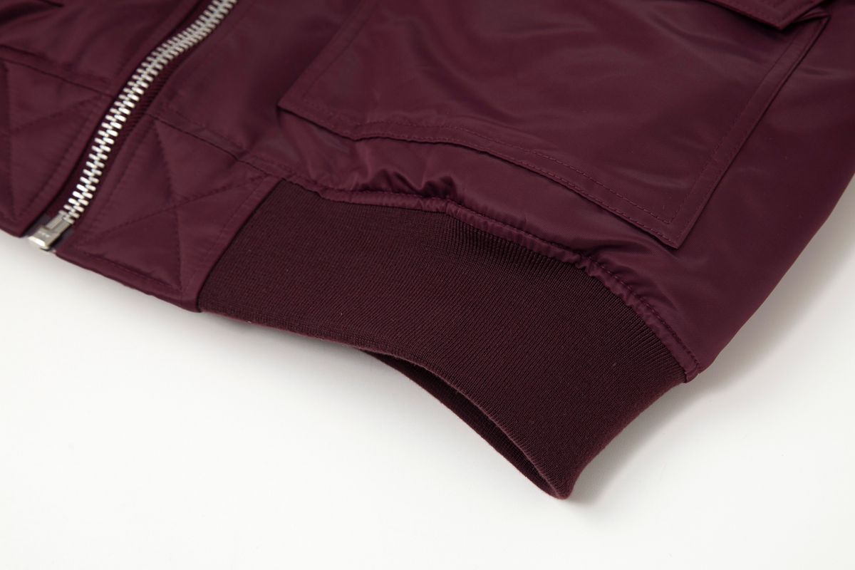 태우(TAEWOO) New Double Bomber Jacket Burgundy