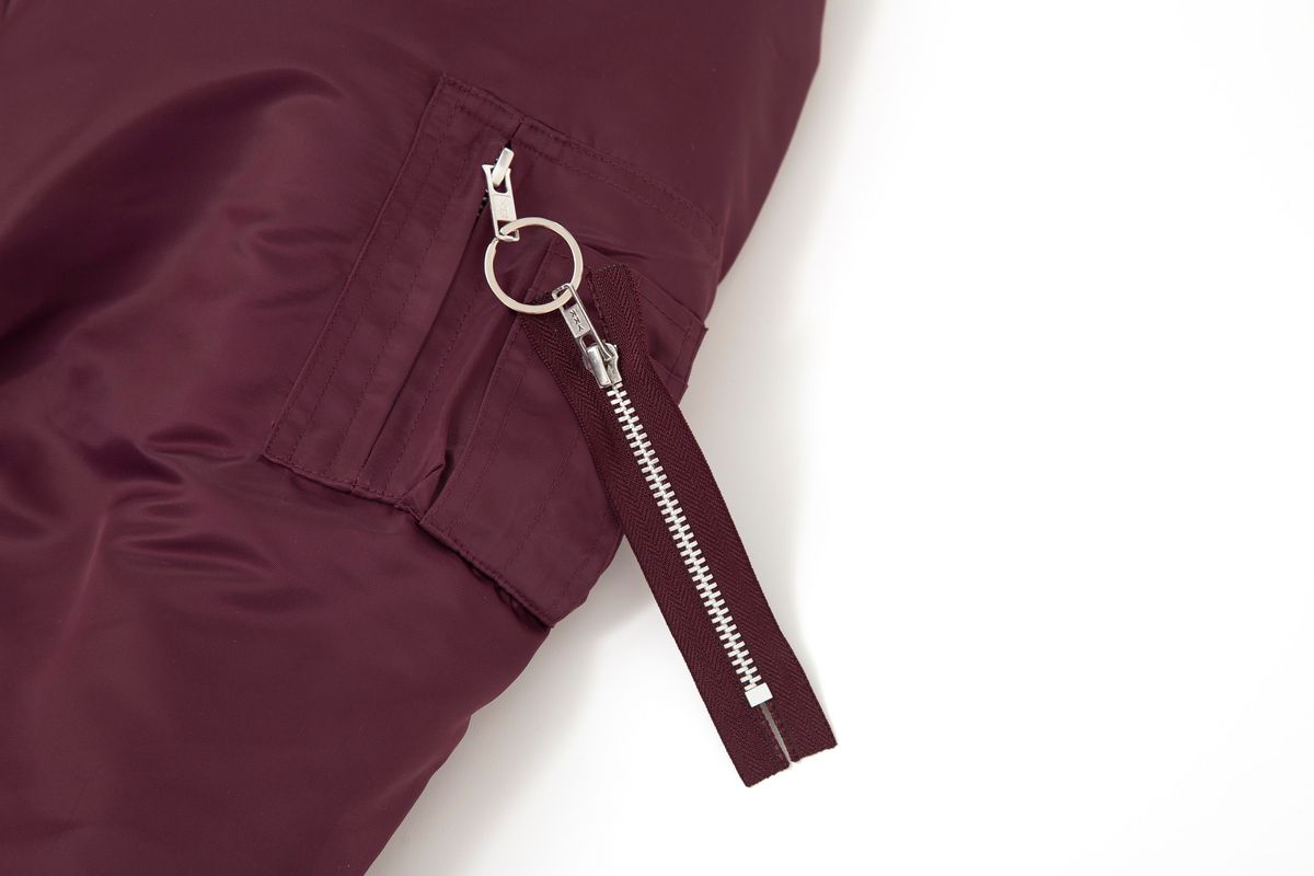 태우(TAEWOO) New Double Bomber Jacket Burgundy