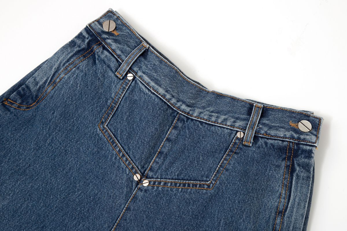 태우(TAEWOO) Deconstructed Denim Jean Indigo