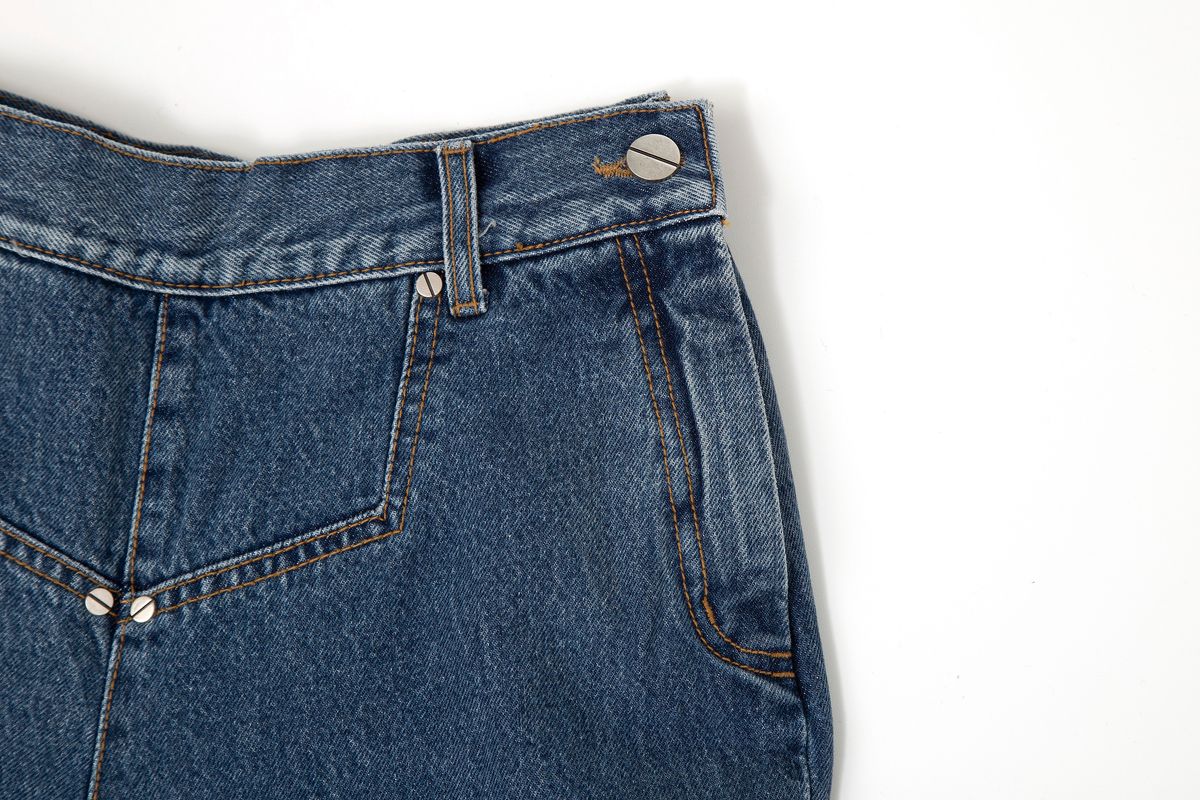 태우(TAEWOO) Deconstructed Denim Jean Indigo