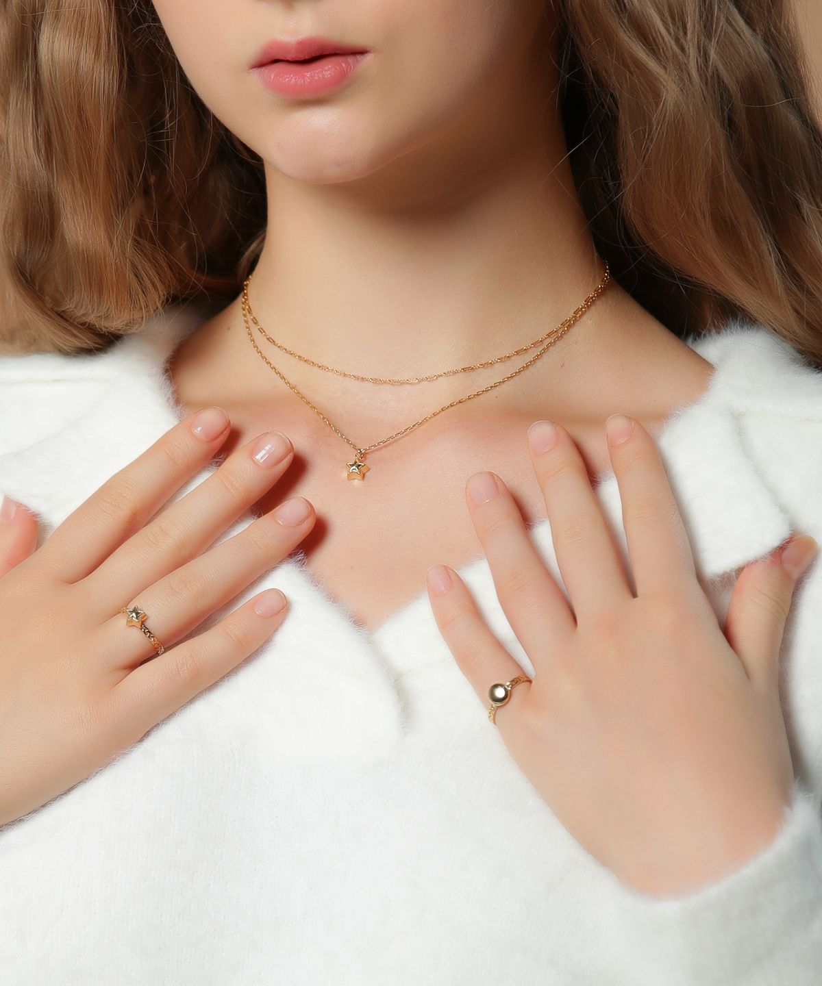 봉보(BONBEAU) Mini star pendant simple Necklace 미니 별 팬던트 포인트 체인 목걸이