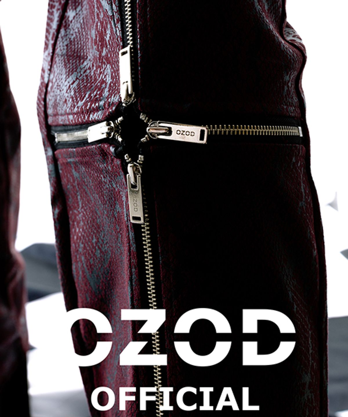 어져드(OZOD) 파이톤 지퍼팬츠_와인