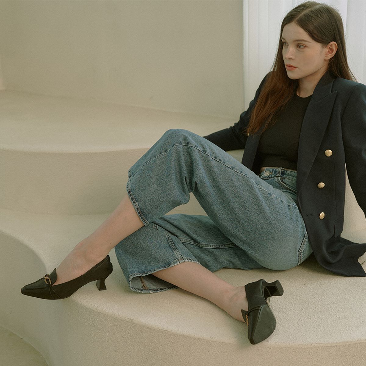 케리제이드(KERRIJADE) Wave Chain Loafer_Black