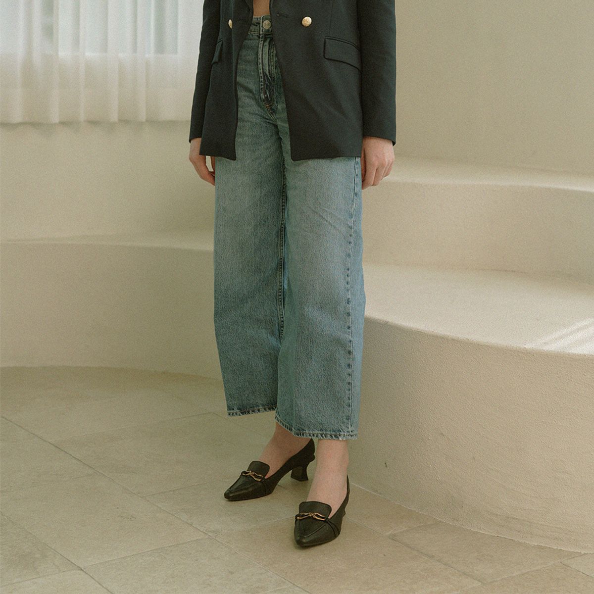 케리제이드(KERRIJADE) Wave Chain Loafer_Black