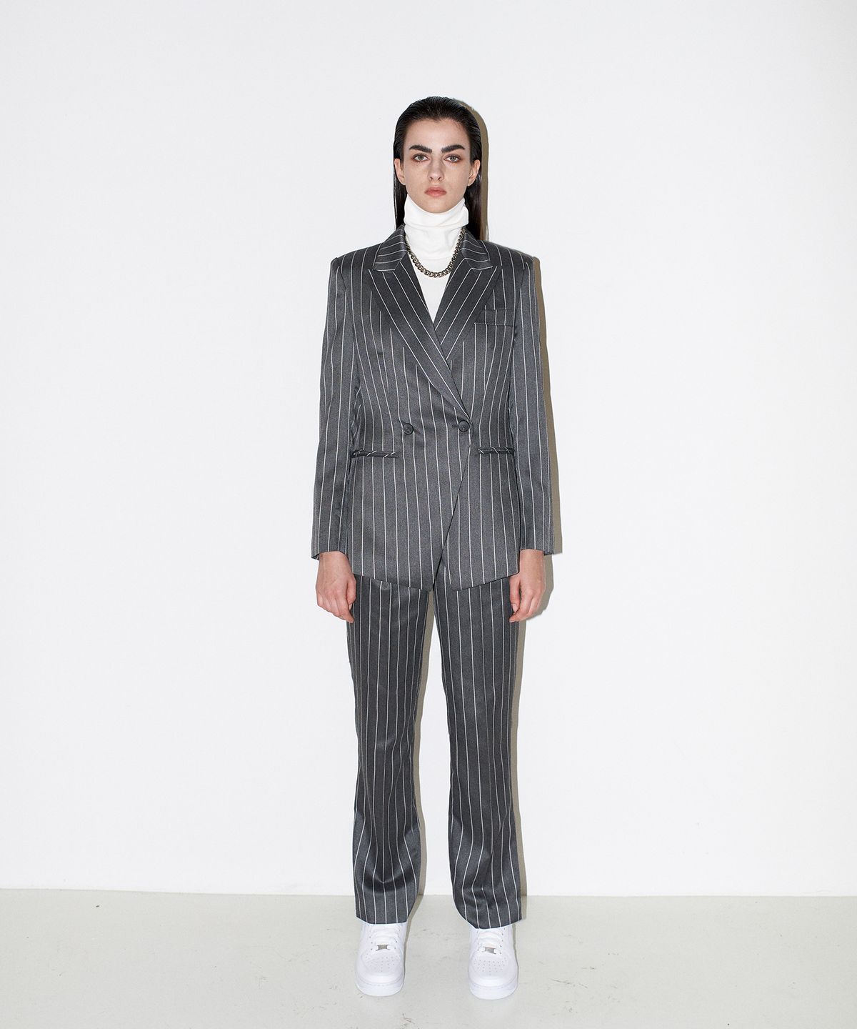 채뉴욕(CHAENEWYORK) Not a Cliche tailored Jacket [Stripe Grey]