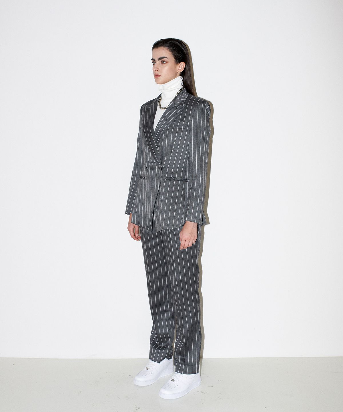 채뉴욕(CHAENEWYORK) Not a Cliche tailored Jacket [Stripe Grey]