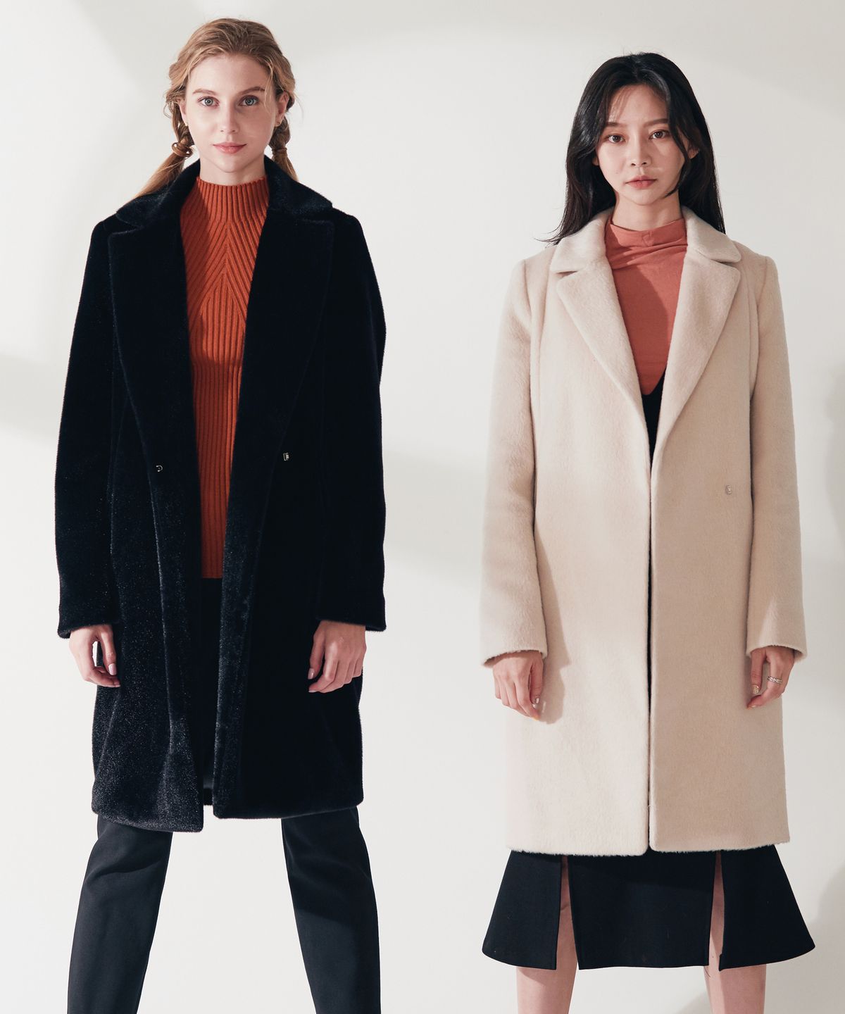 엔오티(NOT) Premium Alpaca Hidden Hook Long Coat