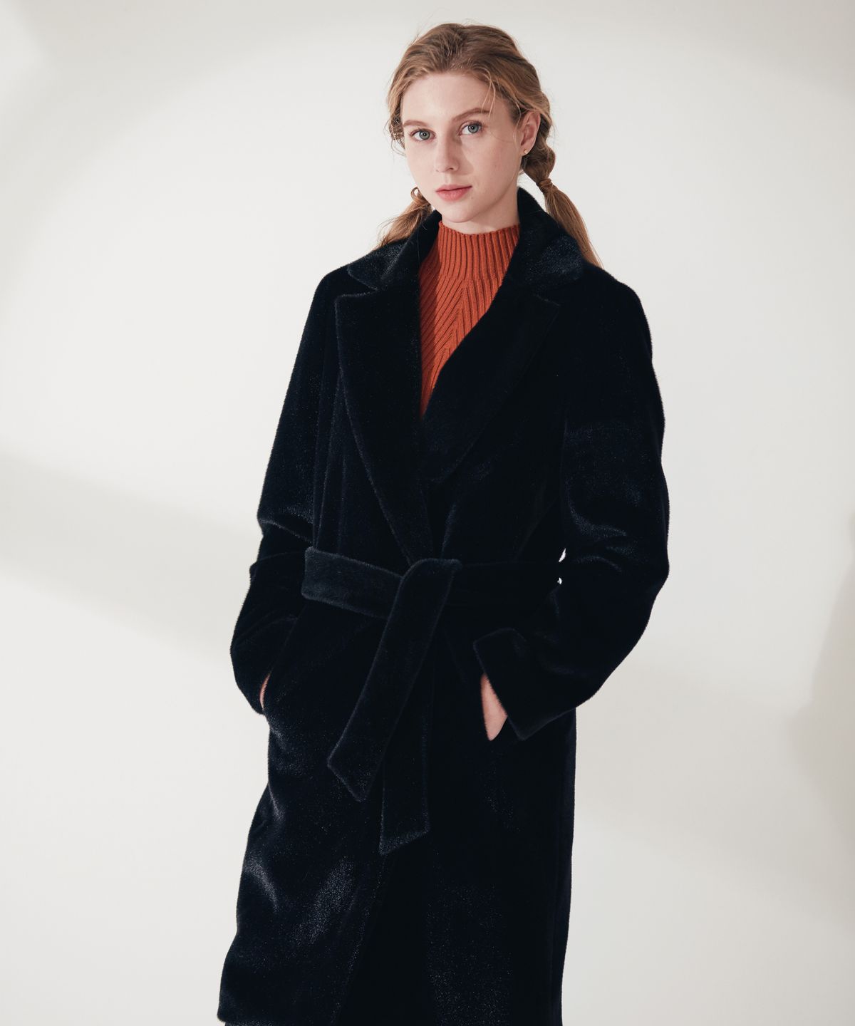 엔오티(NOT) Premium Alpaca Hidden Hook Long Coat