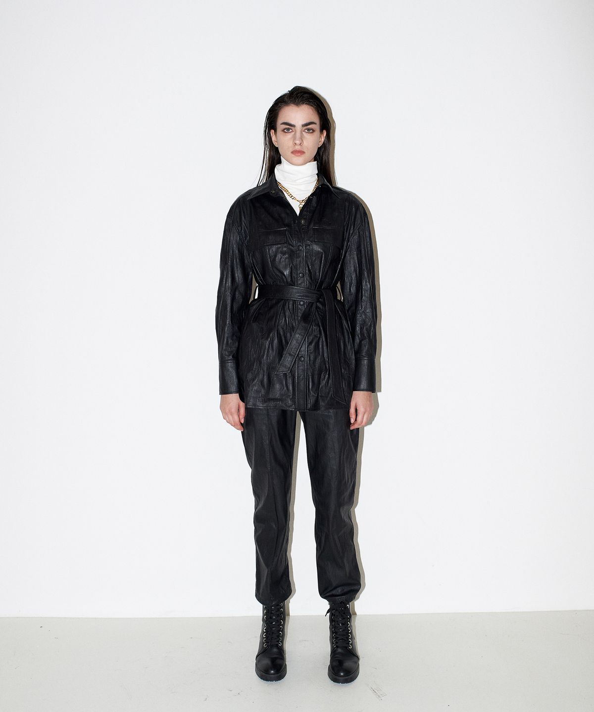 채뉴욕(CHAENEWYORK) Bad Faux leather pants [Black]