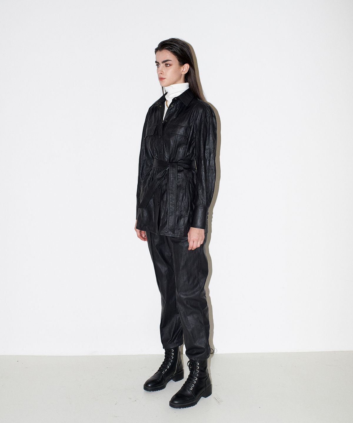 채뉴욕(CHAENEWYORK) Bad Faux leather pants [Black]