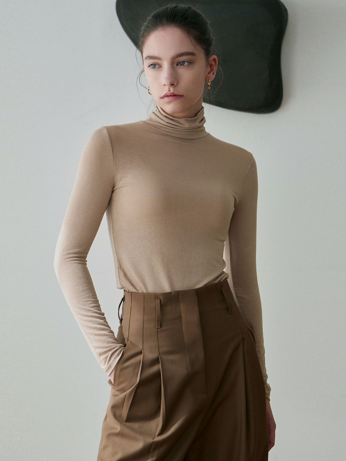 닉앤니콜(NICK&NICOLE) [ESSENTIAL] SOFT TURTLENECK SLIM TOP_6 COLOR