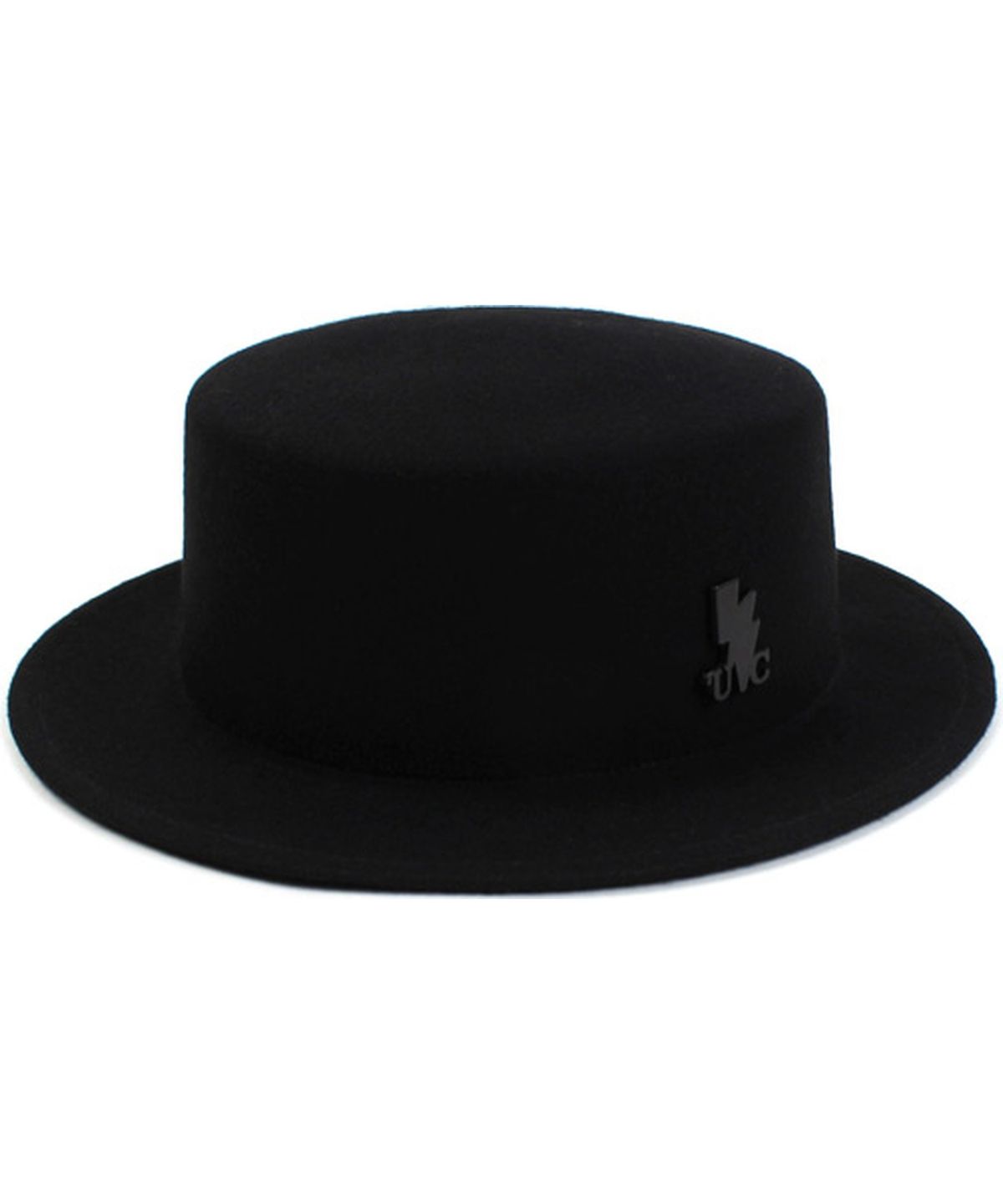 유니버셜 케미스트리(UNIVERSAL CHEMISTRY) Black Flat Short Wool Fedora BK 숏페도라