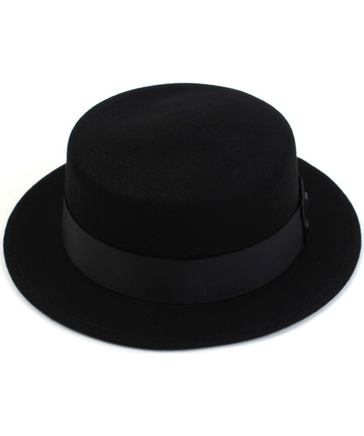유니버셜 케미스트리(UNIVERSAL CHEMISTRY) Black Flat Short Line Wool Fedora 숏페도라