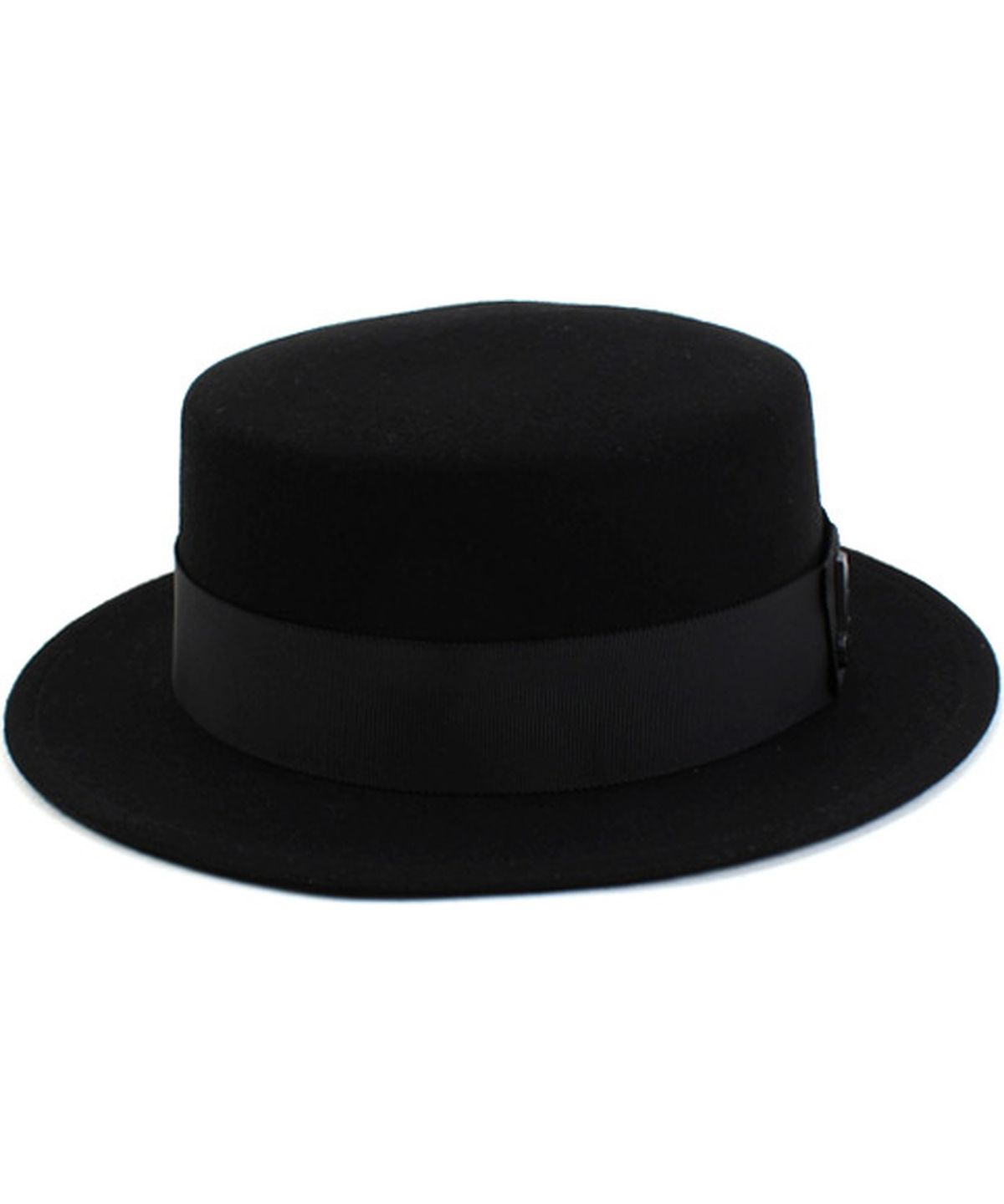 유니버셜 케미스트리(UNIVERSAL CHEMISTRY) Black Flat Short Line Wool Fedora 숏페도라