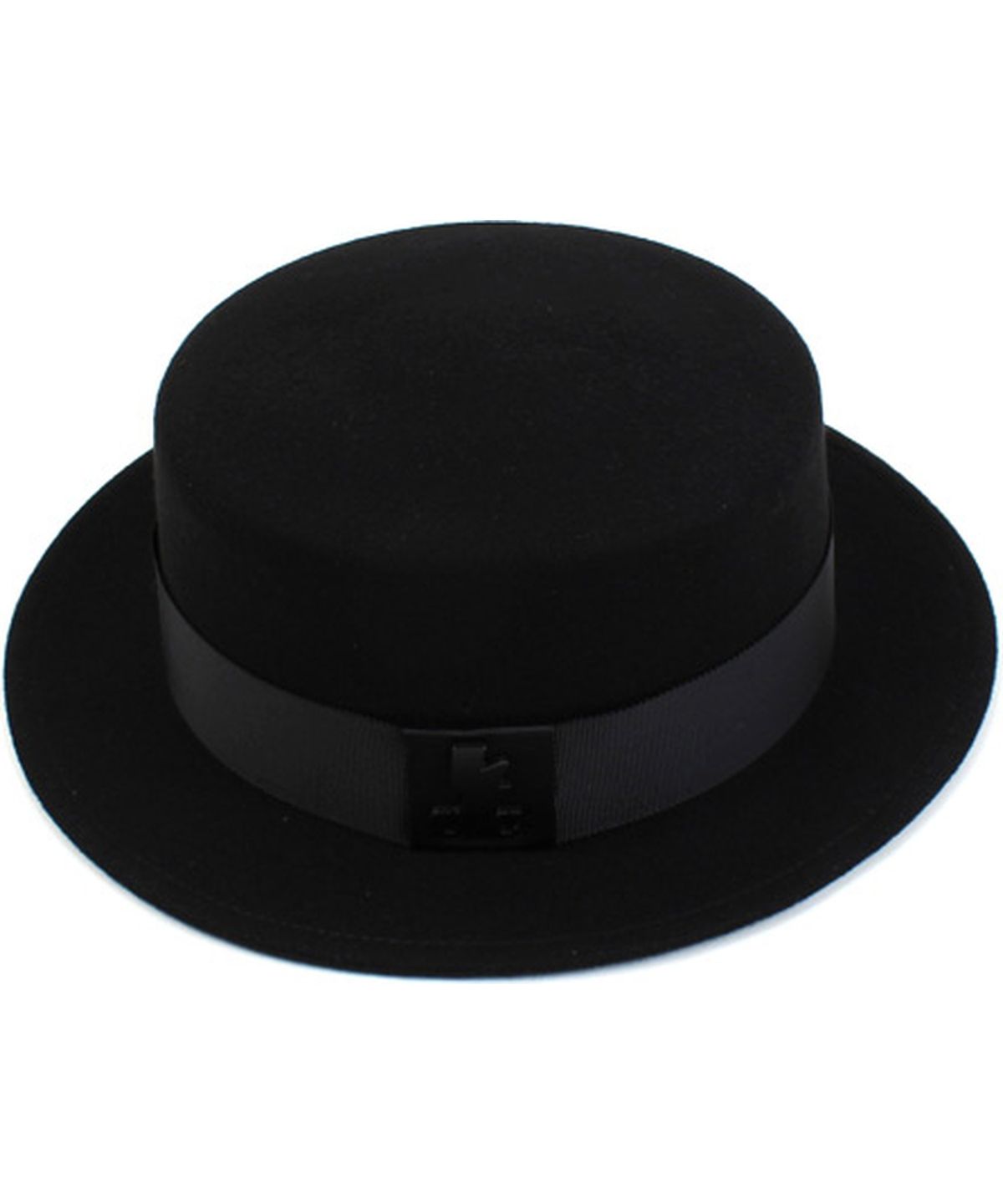 유니버셜 케미스트리(UNIVERSAL CHEMISTRY) Black Flat Short Line Wool Fedora 숏페도라
