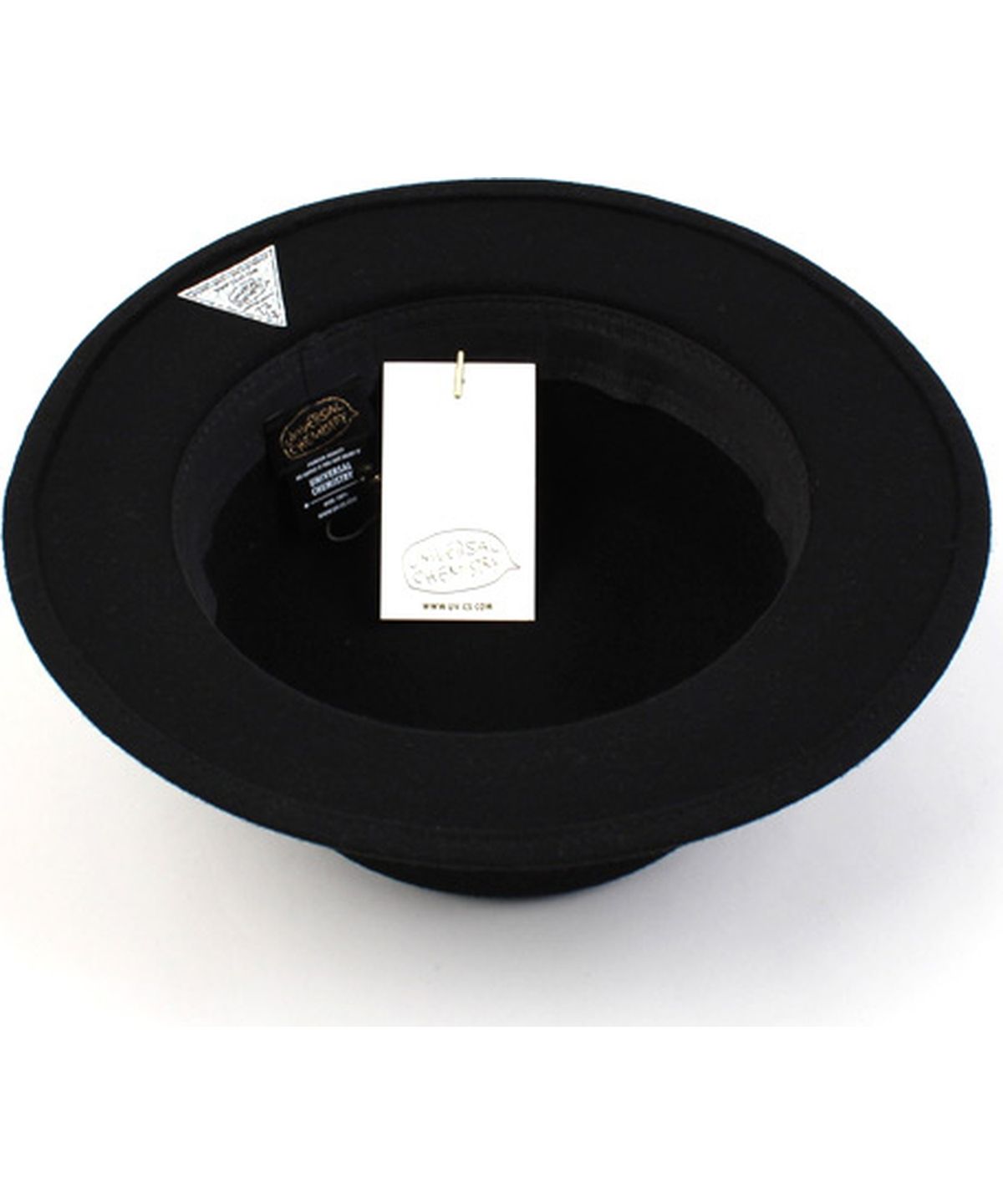 유니버셜 케미스트리(UNIVERSAL CHEMISTRY) Black Flat Short Line Wool Fedora 숏페도라