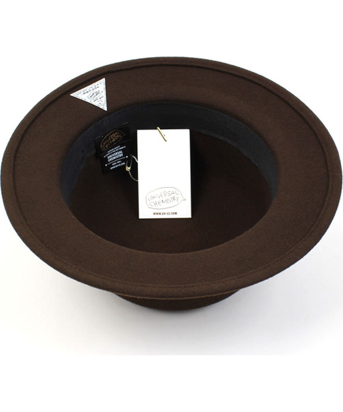 유니버셜 케미스트리(UNIVERSAL CHEMISTRY) Brown Flat Short Wool Fedora 숏페도라