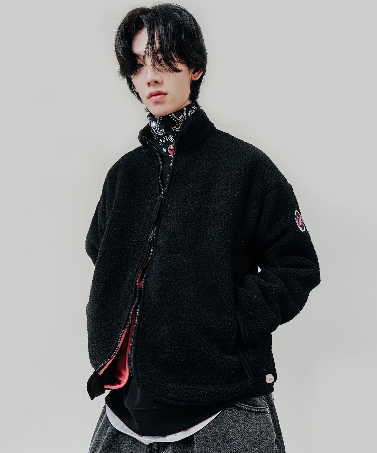 웨이브건(WAVEGUN) 보아털 후리스 블랙