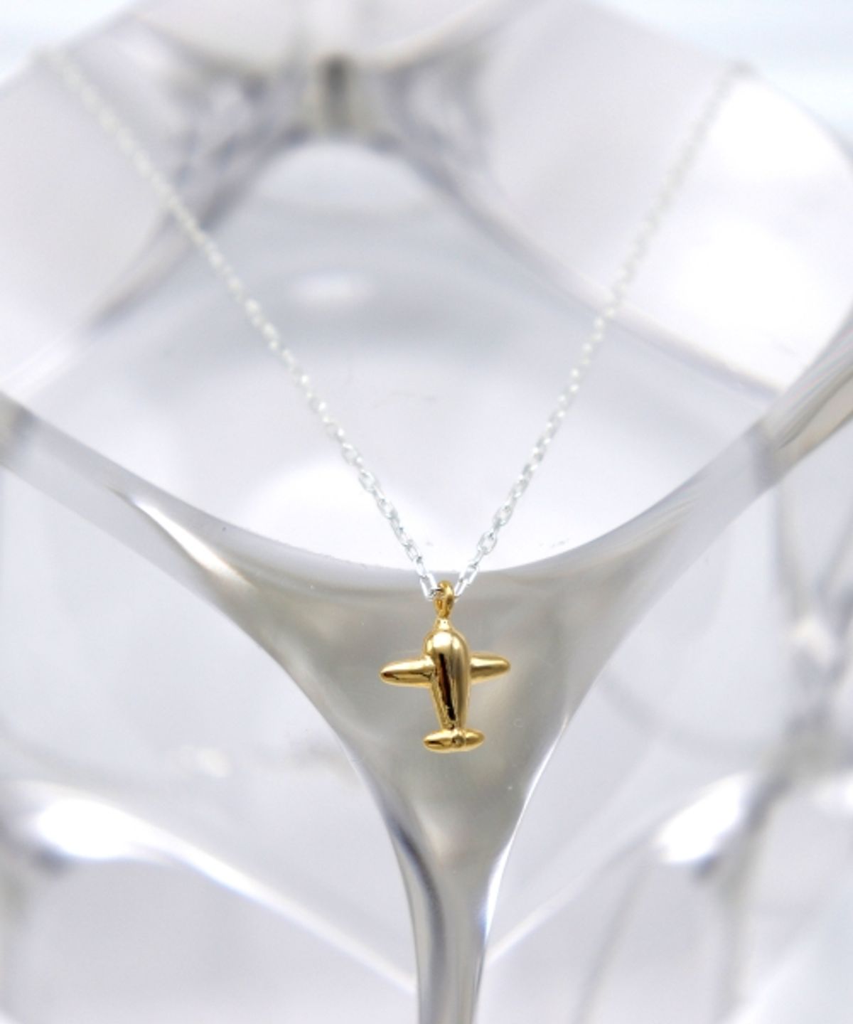 봉보(BONBEAU) Tiny airplane pendant simple Necklace 비행기 팬던트 실버 체인 목걸이