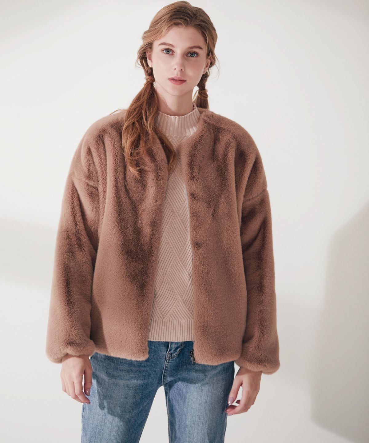 엔오티(NOT) Soft Fake Fur Single Jacket
