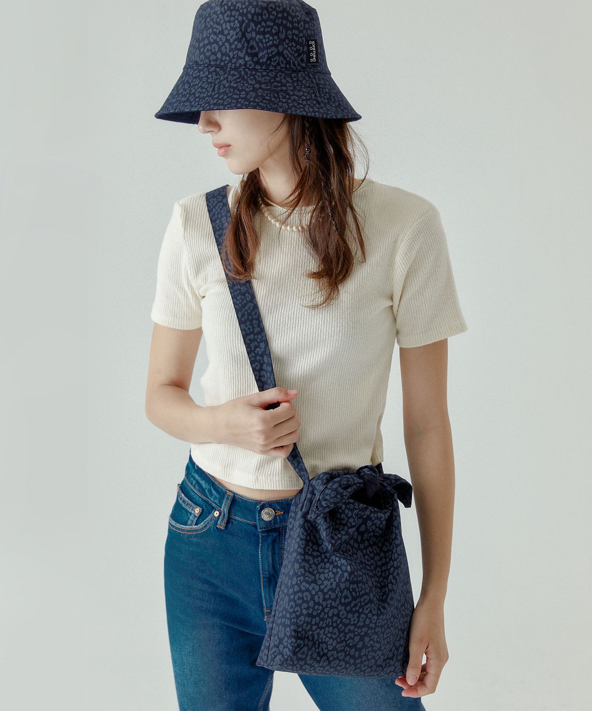썸띵굿(SOMETHING GOOD) Leopard Tie Eco Bag Mini Cross_3 Color