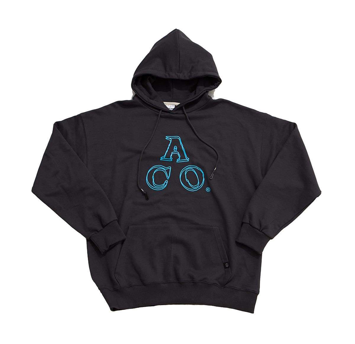 어퍼스트로피 콤마(APOSTROPHE COMMA) ACOMMA MASK HANGER HOODIE (Charcoal/Blue)