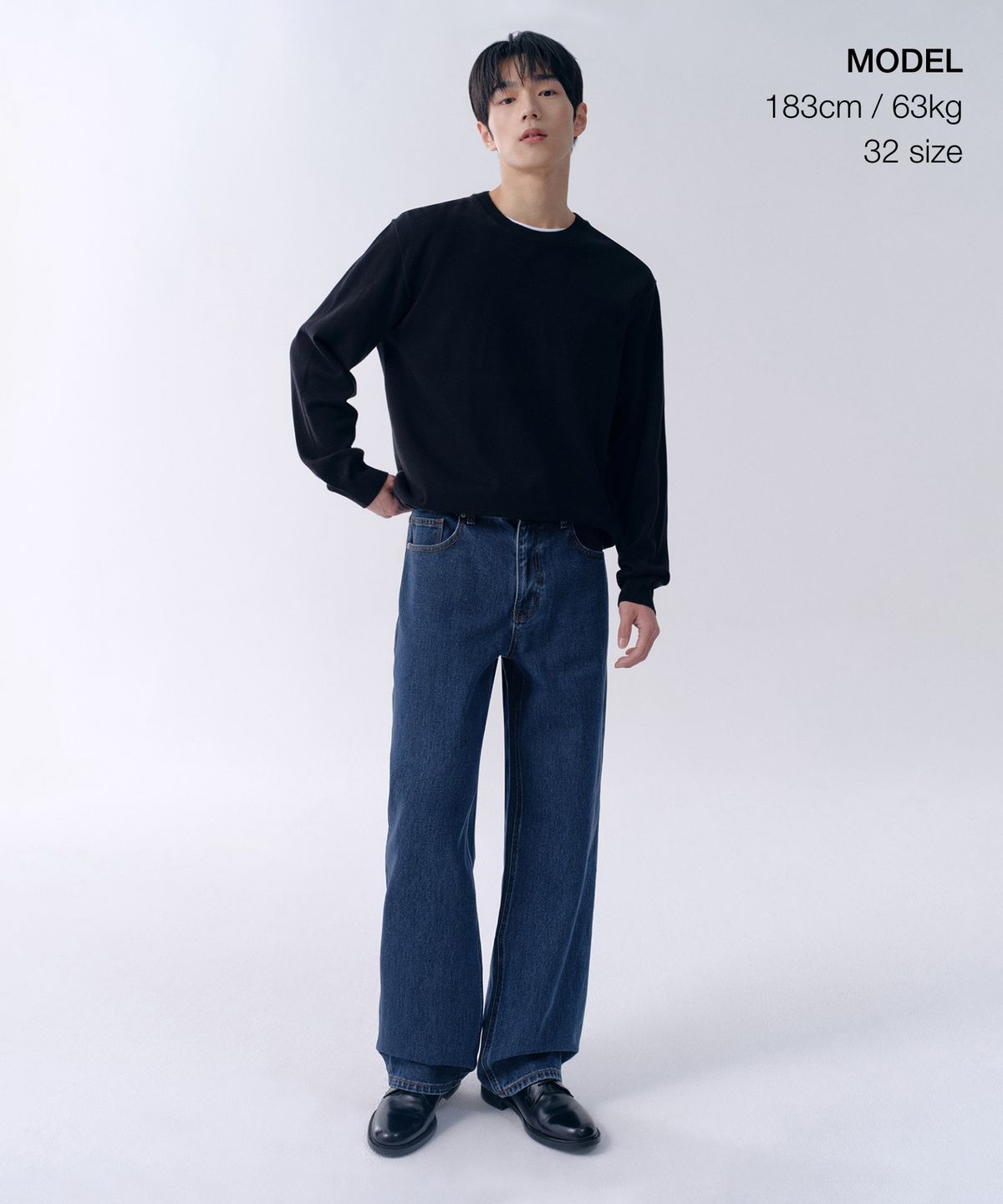 무신사 스탠다드(MUSINSA STANDARD) 와이드 데님 팬츠 [미디엄 인디고]