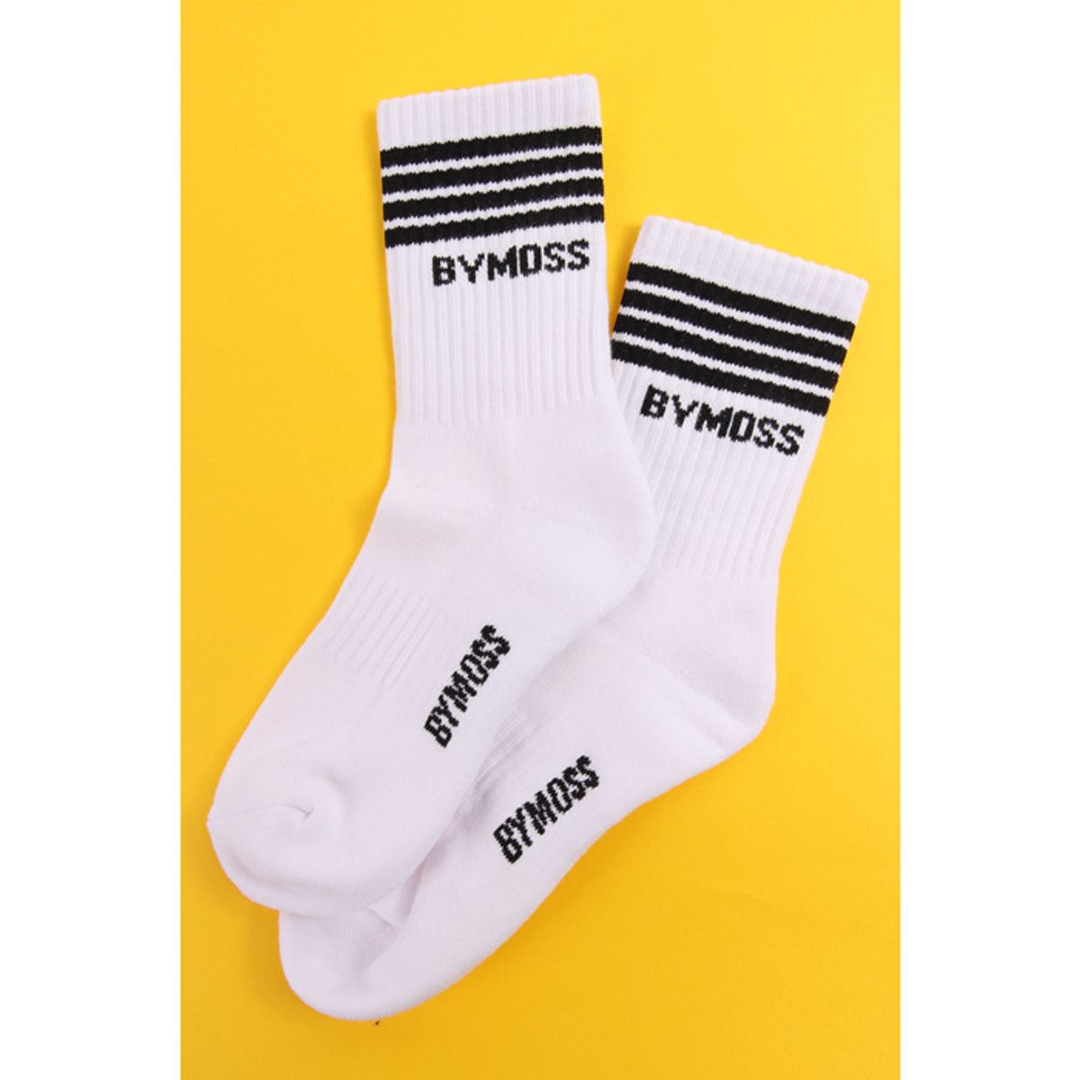바이모스(BYMOSS) 4라인 화이트 크루삭스(5족세트)