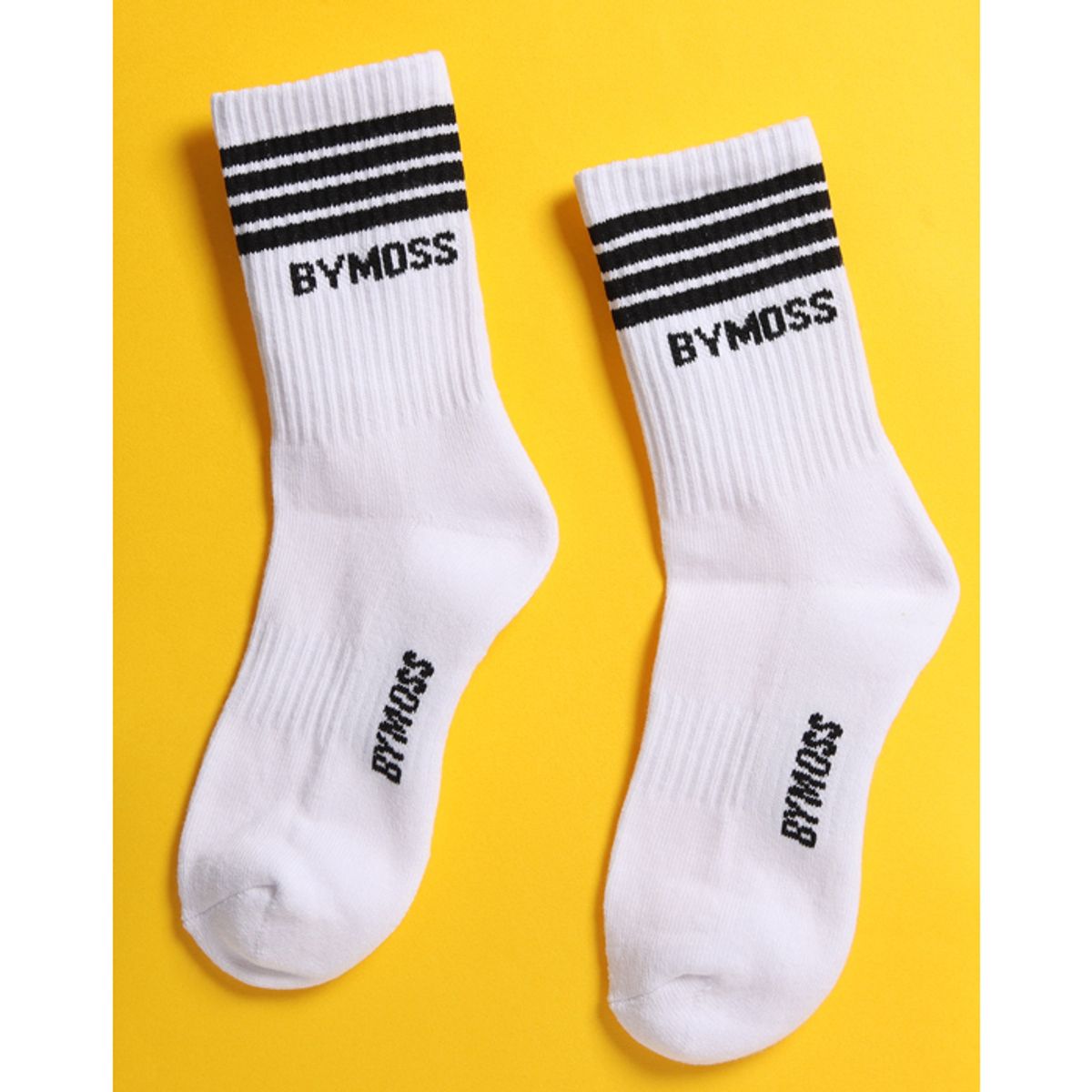 바이모스(BYMOSS) 4라인 화이트 크루삭스(5족세트)