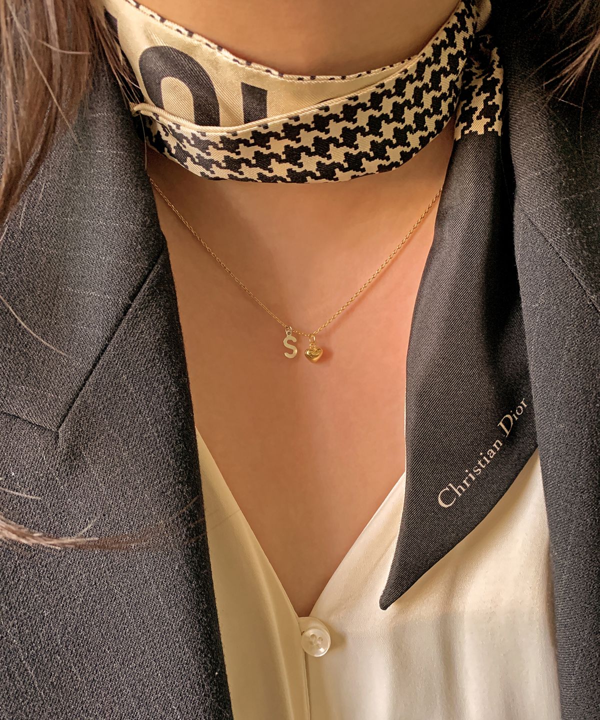 코드에이치(CODE.H) (Silver 925) 하트 이니셜 네크리스