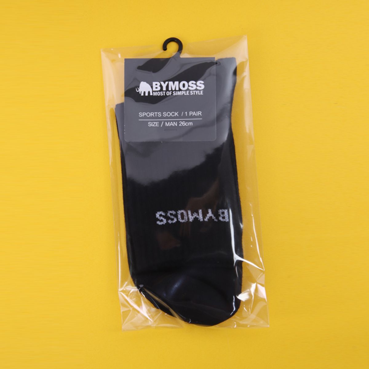 바이모스(BYMOSS) 로고크루삭스 블랙(5족세트)