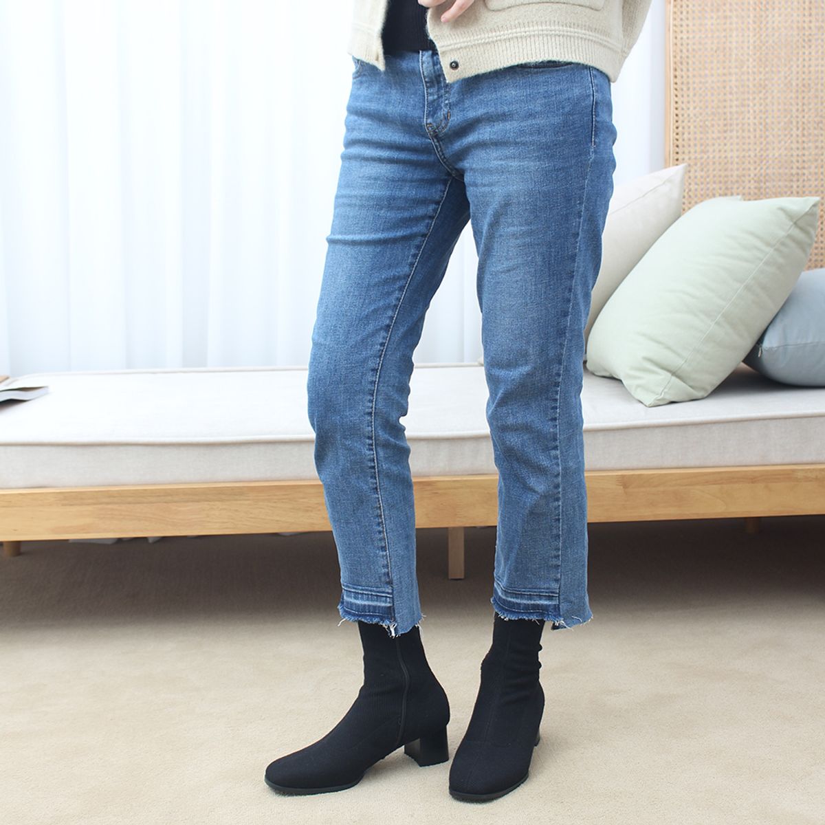 케리제이드(KERRIJADE) Angela Knit  Span Socks Boots_Black