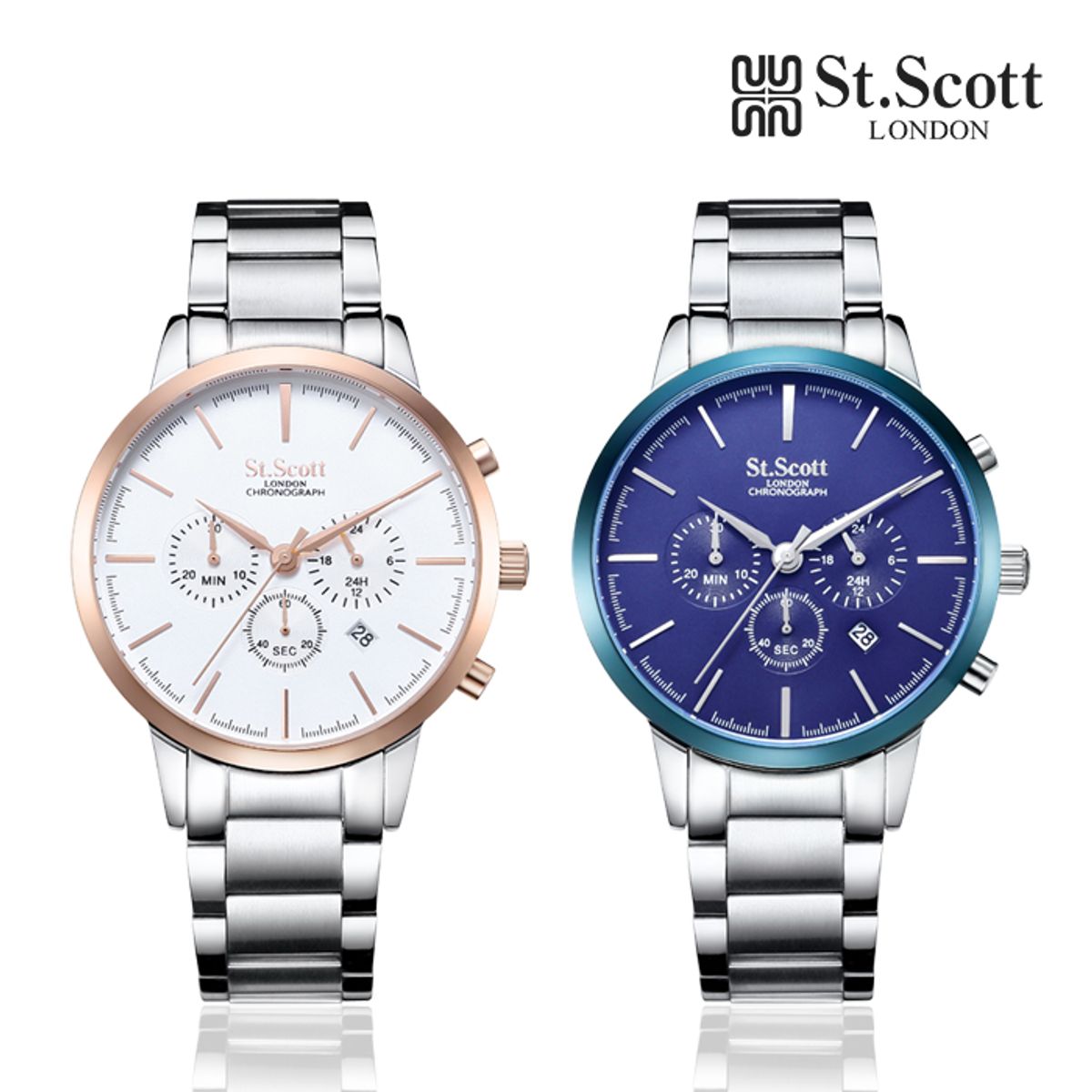 세인트스코트런던(ST.SCOTT LONDON) ST7101M 크로노그래프 남성 메탈시계