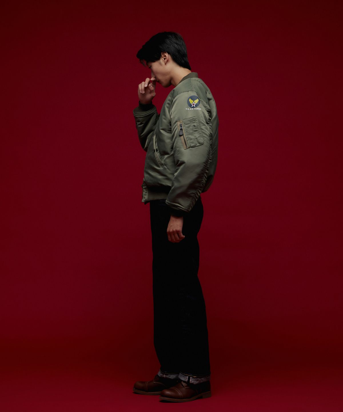 브론슨(BRONSON) 1950s USAF Type MA-1 Flight Jacket KR Ver. Olive