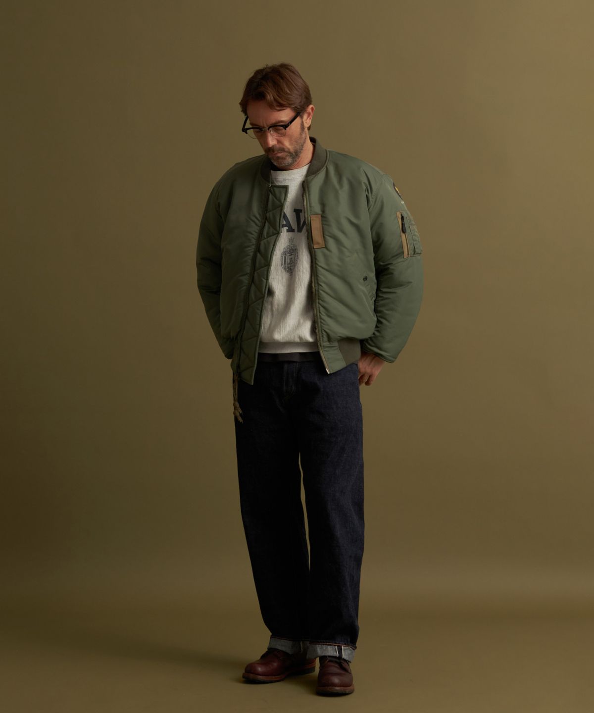 브론슨(BRONSON) 1950s USAF Type MA-1 Flight Jacket KR Ver. Olive