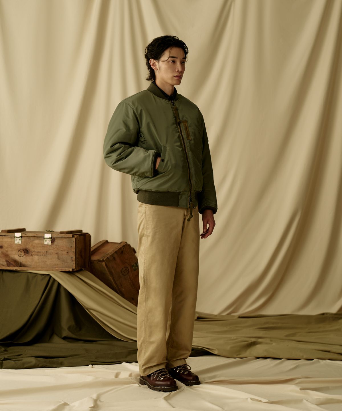 브론슨(BRONSON) 1950s USAF Type MA-1 Flight Jacket KR Ver. Olive