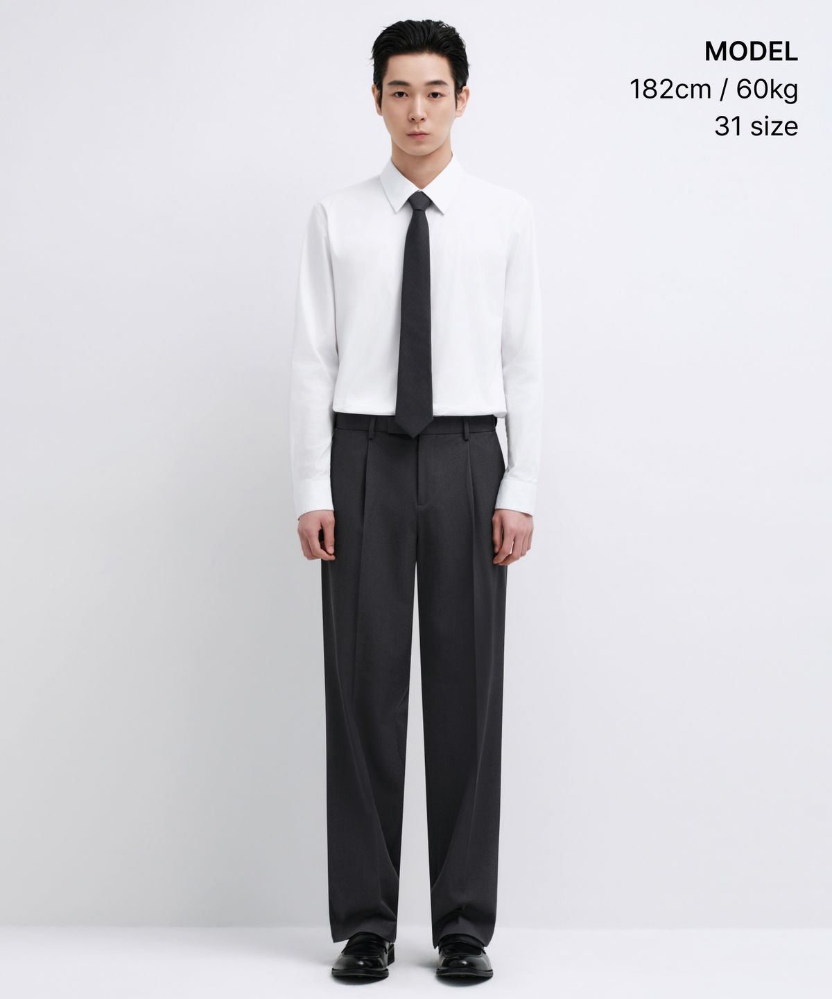무신사 스탠다드(MUSINSA STANDARD) 와이드 히든 밴딩 슬랙스 [그레이]