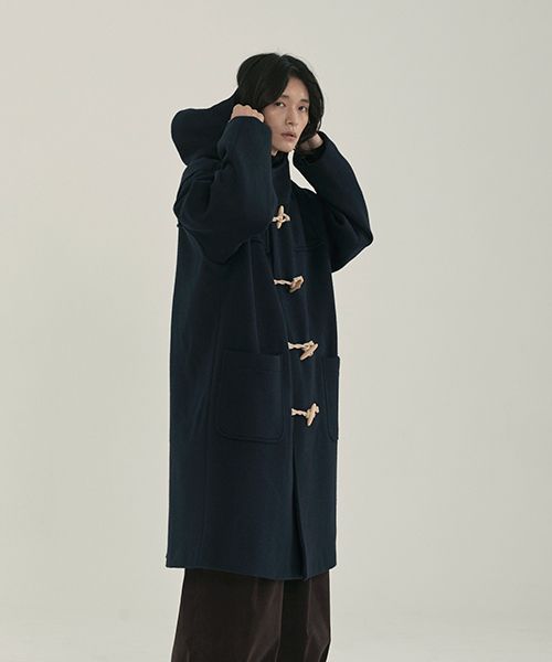 ダッフルコート　ネイビー　MUSED MUSINSA公式 | URBANDTYPE ウールフードダッフルコート_ネイビー